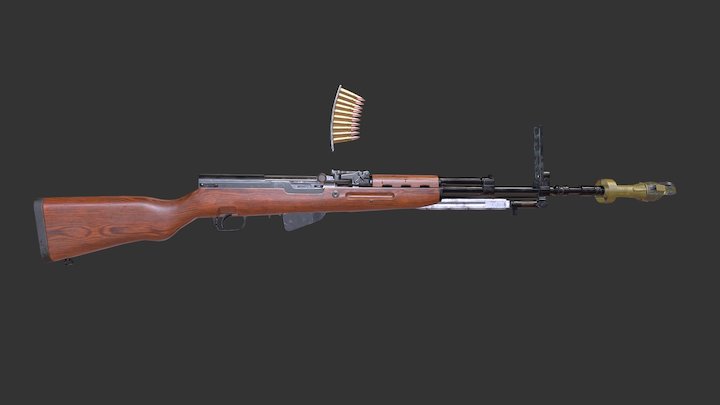 Yugoslavian SKS Rifle Grenade Ammo Stripper Clip 3D Model