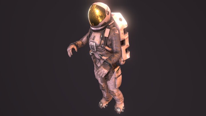 Cosmonaut Astronaut + Bones + Animation 3D Model
