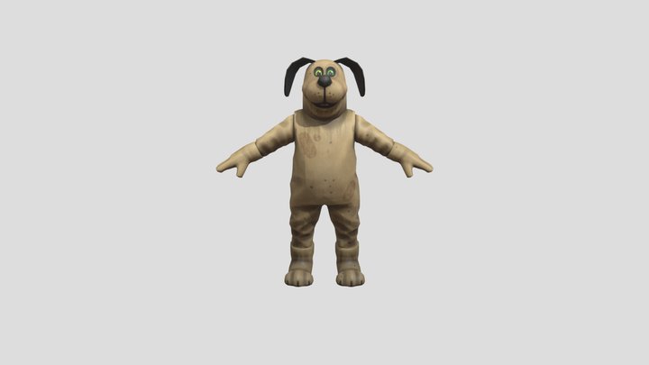Duck Season Dog (Rigged) 3D Model