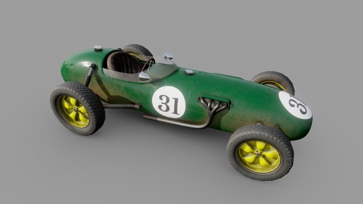 Vintage race car 3D Model