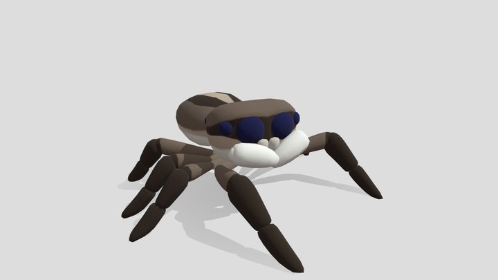Low-Poly Jumping Spider 3D Model