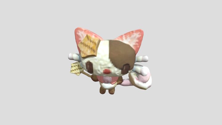 Cute strawberry cookies kitty 3D Model