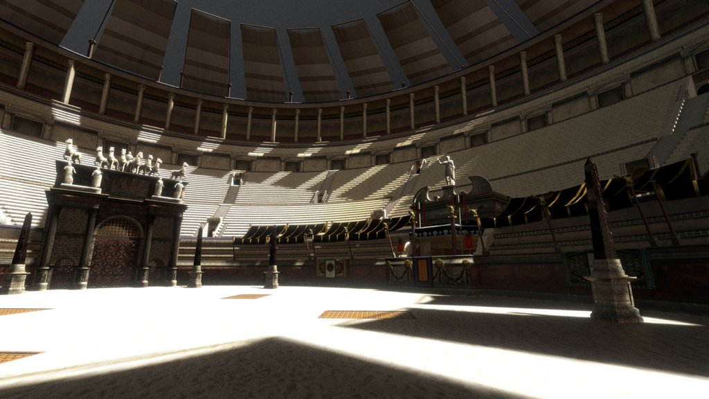 Previz-Lowpoly Colosseum with concept textures.