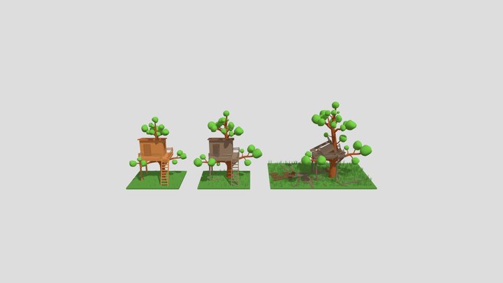XYZ_HW_ Destruction_ Tree_house 3D Model