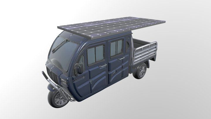 Rolls-Royce style tricycle with solar panels