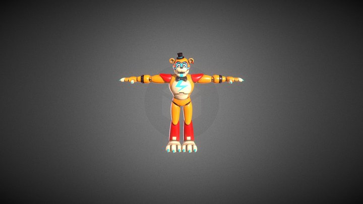 Glamrock Freddy ( Vrchat Rigged ) Updated 3D Model