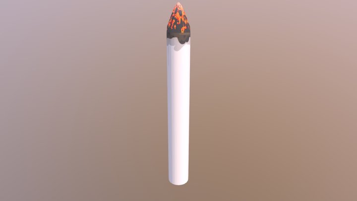 cigarette low polly roll up 3D Model