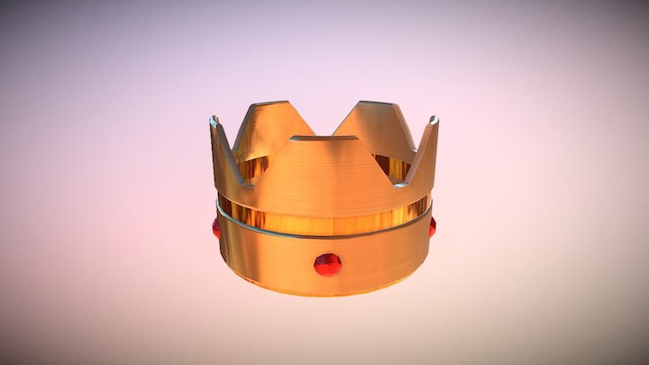 Crown with red diamonds Clash Royale 3D Model