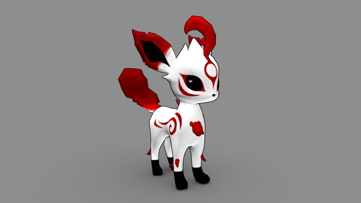 Pokémon: Leafeon Okami Style (Low Poly) 3D Model