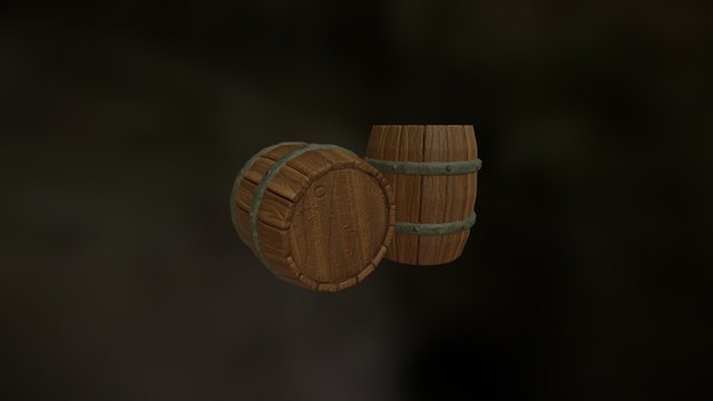 Wooden Barrel Prop 3D Model