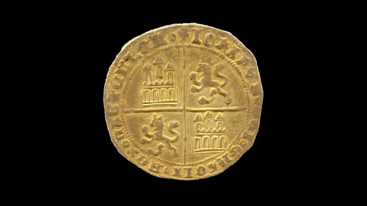 JUAN II - (1406-1454) - Dobla de oro 3D Model