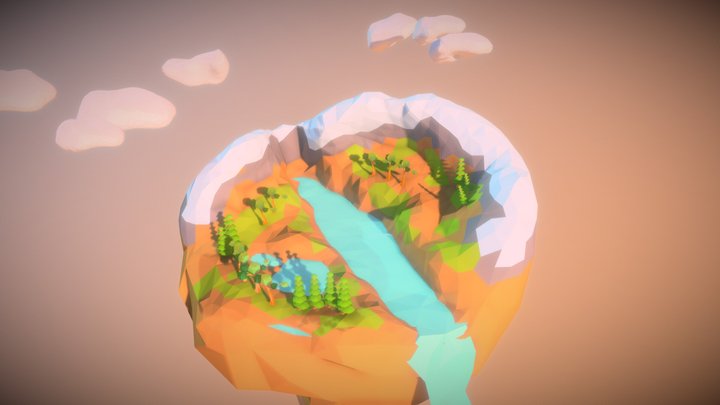 DGS Lowpoly Hanging Island with Blender