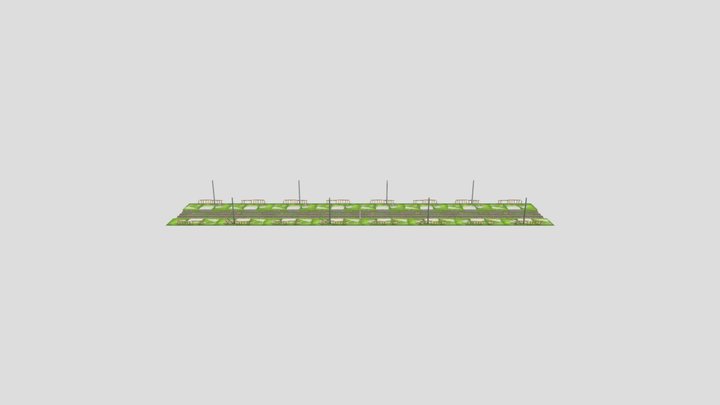 Anime Style Train Track Low Poly 3D Model