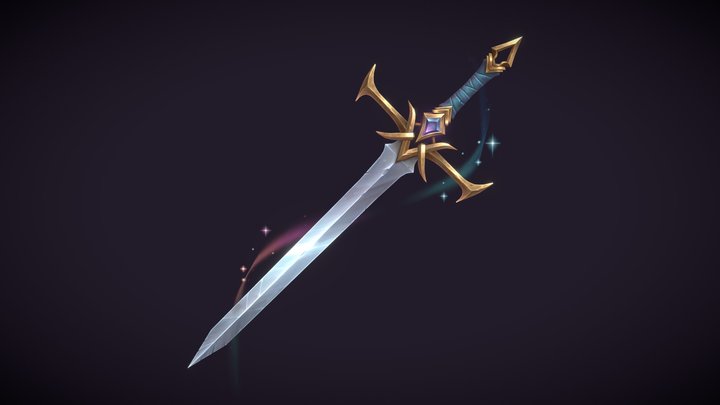 Winterchill Blade - (Lowpoly Handpainted Sword) 3D Model
