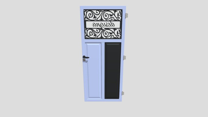 WC deur met logo 3D Model