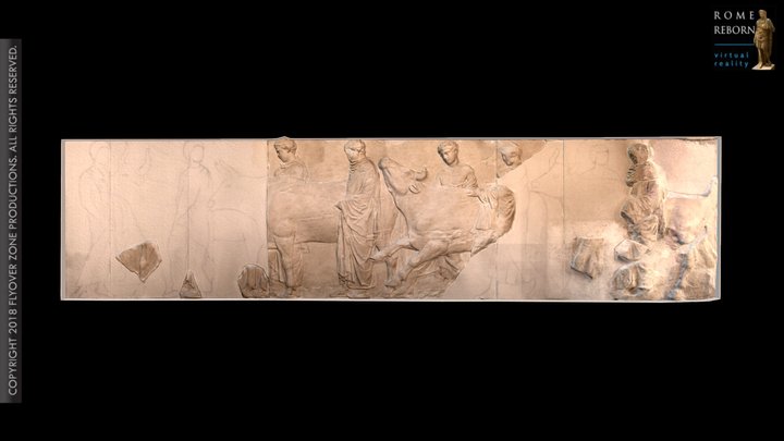 3D rendering of Parthenon North Frieze Part 1