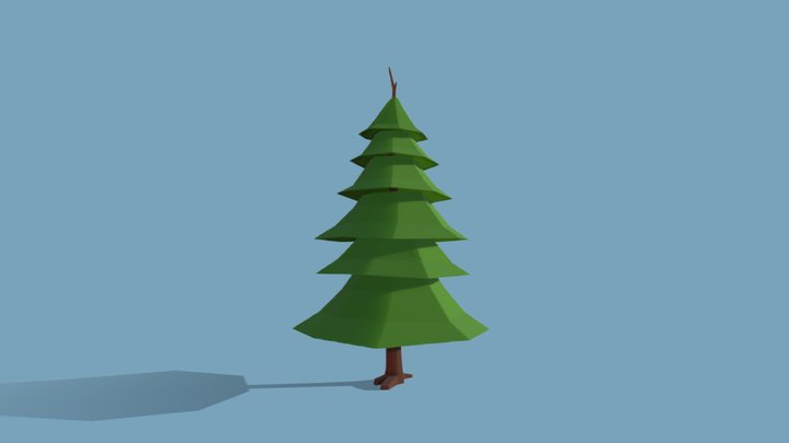 Low Poly pine tree 3D Model