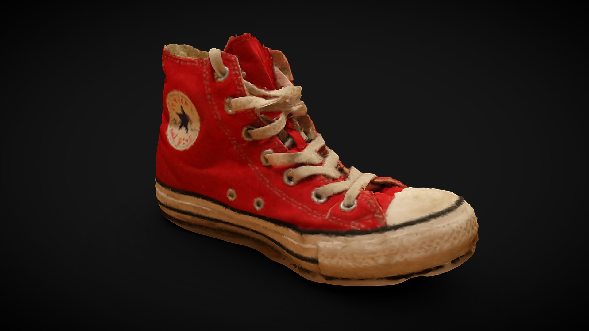 3D model Converse Shoe - This is a 3D model of the Converse Shoe. The 3D model is about a red and white shoe.