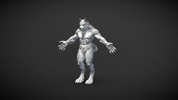 Merged Hog Wolf 11 PAINT Decimated 3D Model