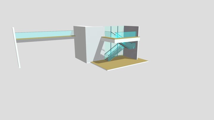 Int Glass Standoff Rail MODEL REV 10_6 3D Model