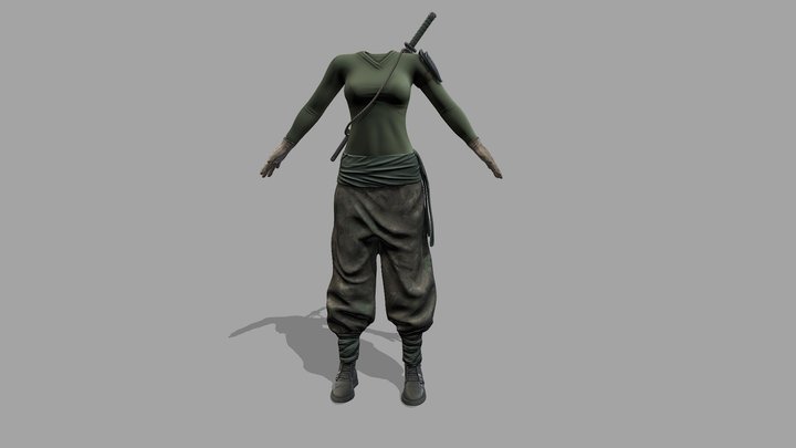 $AVE Female Sword Guerilla Full Outfit 3D Model