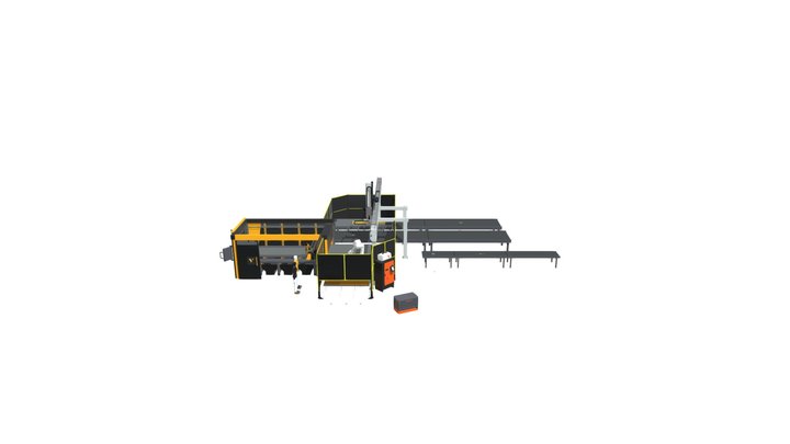 Simulation Laser Cutting, Robot Systems 3D Model