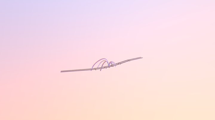 Miami Bridge with neon lights 3D Model