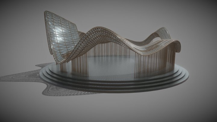 Modern  Art Creative Wooden Gallery Frame 3D Model