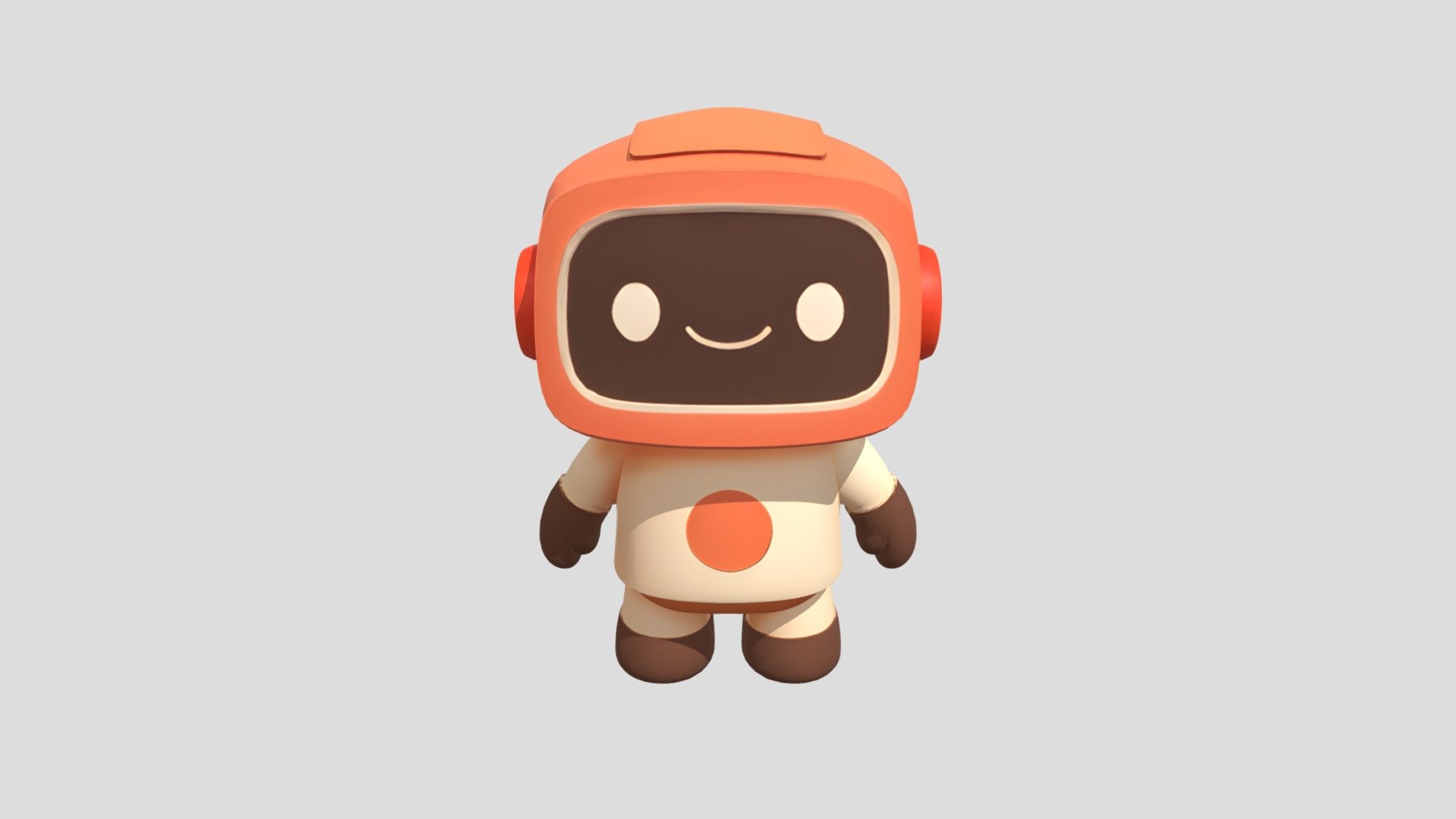 cute cartoon robot with rounded features - 3D model by anitah.connect ...