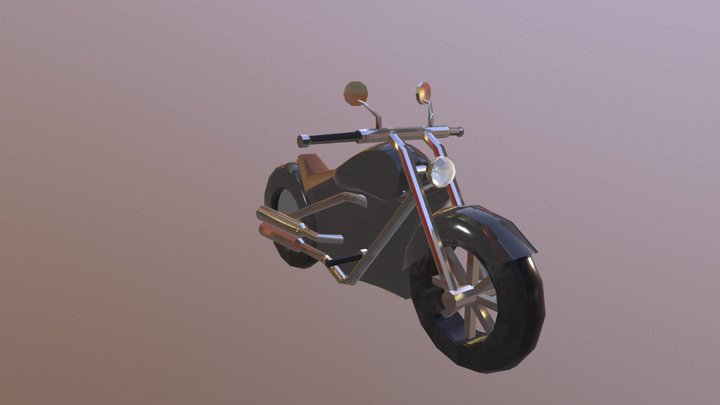 Low Poly Motorbike (Uni) 3D Model