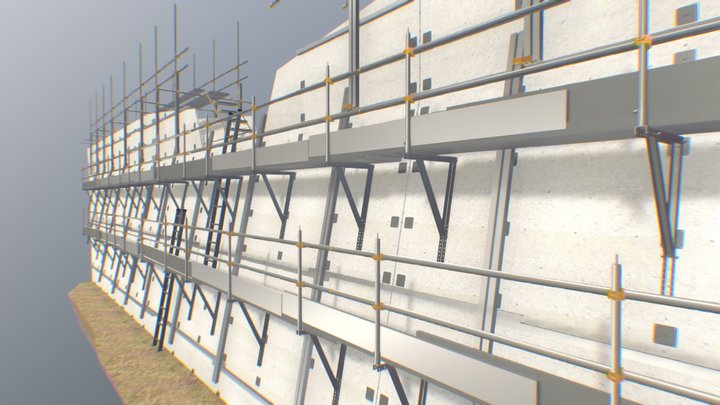 Support Structure for Erosion Control Dam 3D Model