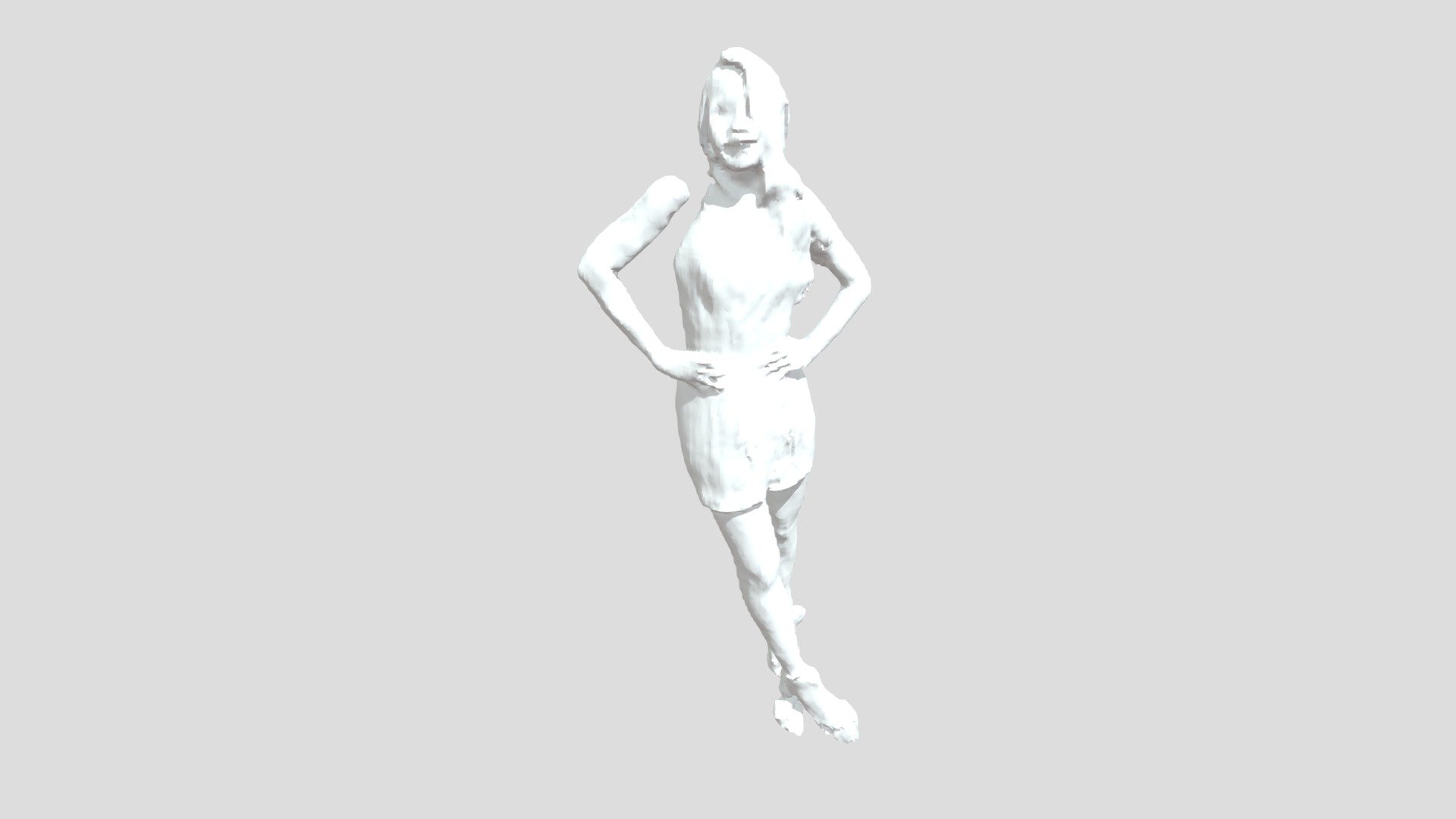Handsome woman with incorrect arm made by PIFuHD