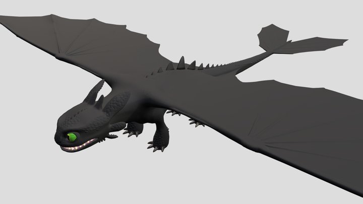 Toothless All Packed With Rig 3D Model