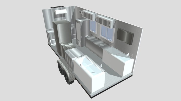 Food Trailer 20' x 8.5' 3D Model