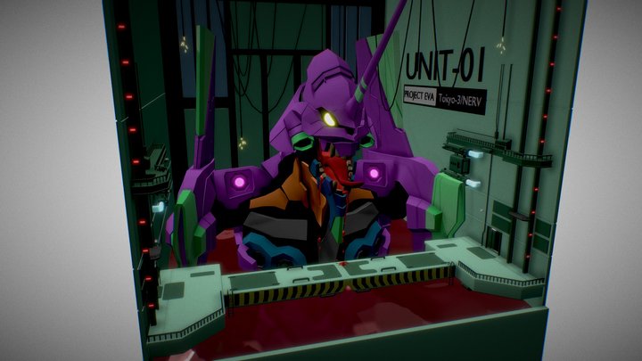 Evangelion Unit 01 Diorama 3D Model
