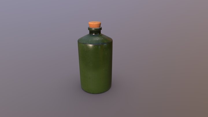 Bottle of rum 3D Model