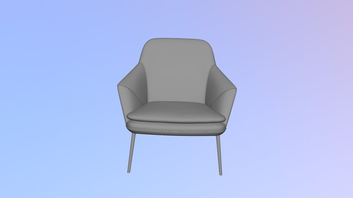 Gray armchair 3D Model