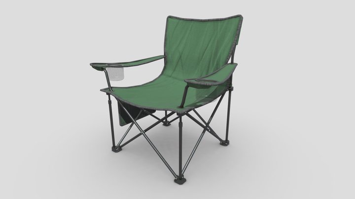 Camping Chair Green 3D Model