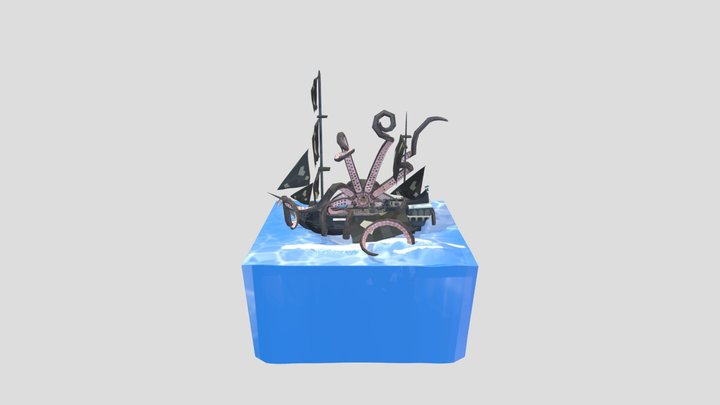 Jack Sparrow Vs The Kraken - Scene Recreation 3D Model