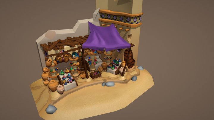 Game Art Final Assignment - Arabic Pottery Shop 3D Model