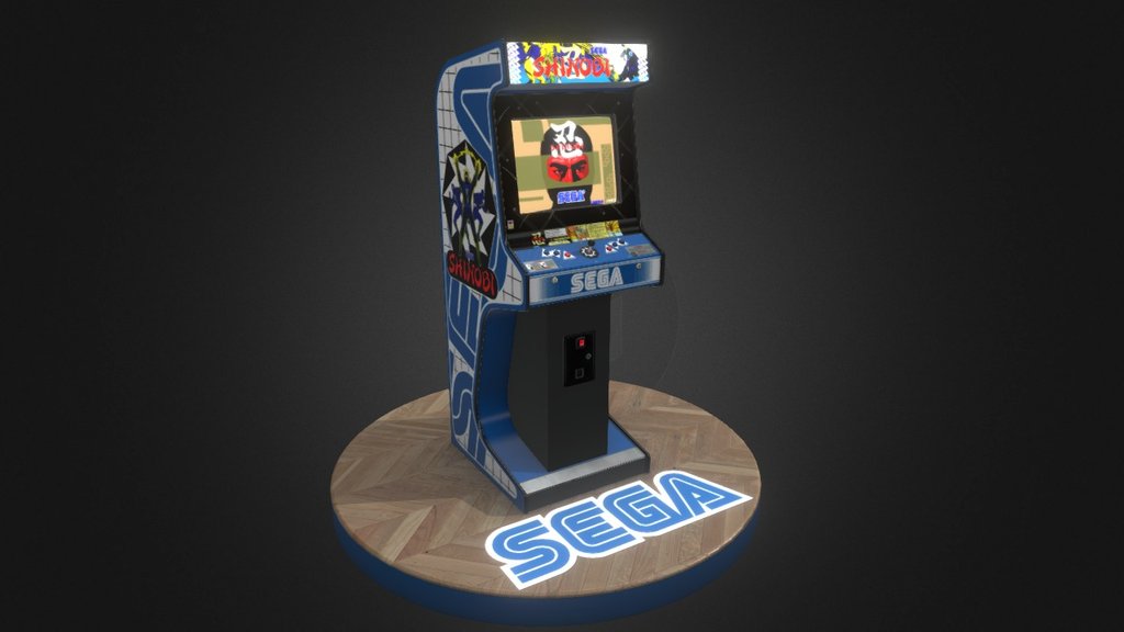 Sega Shinobi Upright Arcade cabinet decal set 