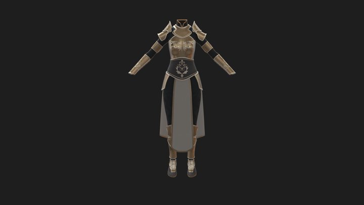 Procedural female armor test 6 3D Model