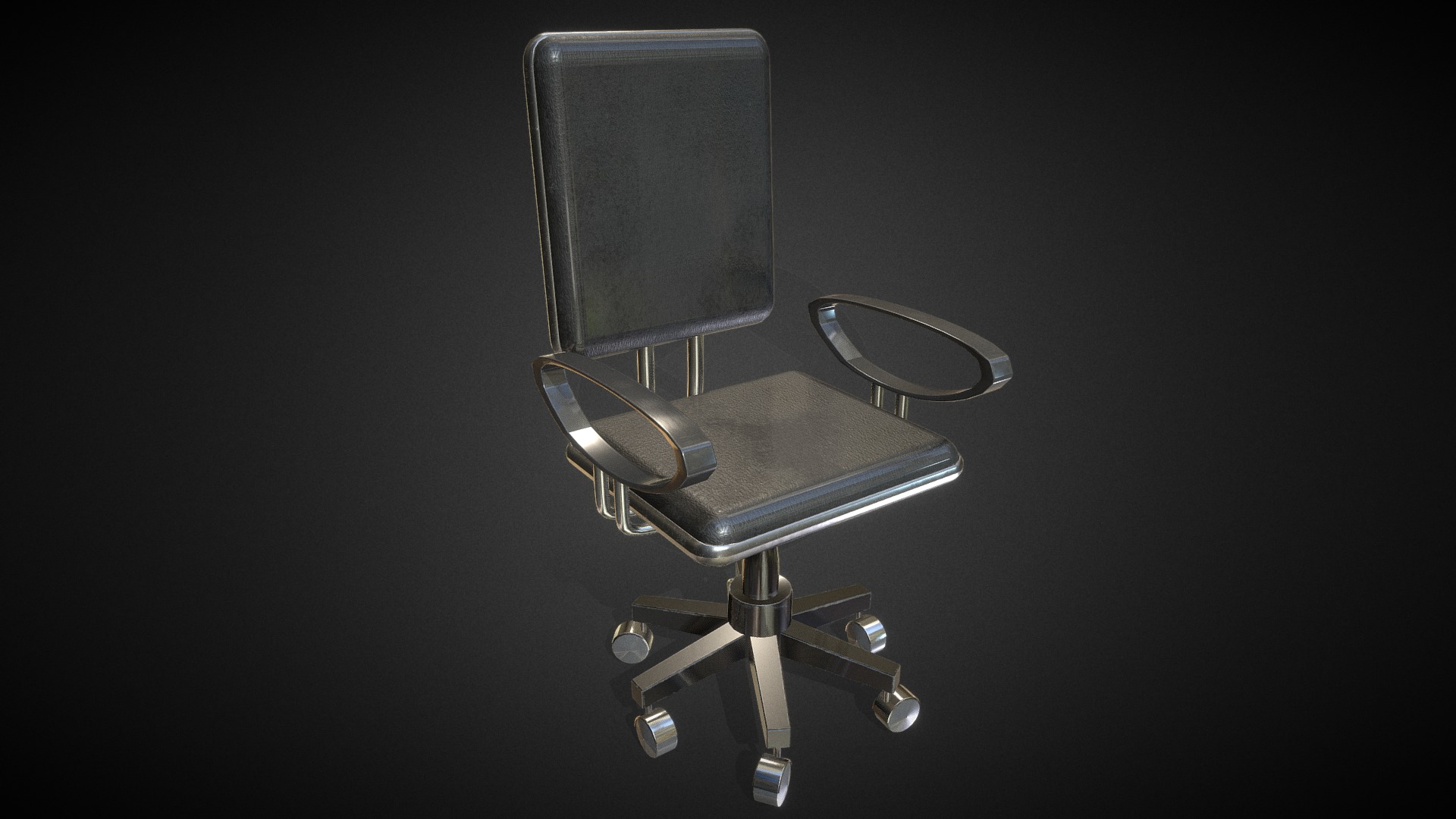 3D model Black_Chair - This is a 3D model of the Black_Chair. The 3D model is about a close-up of a key chain.