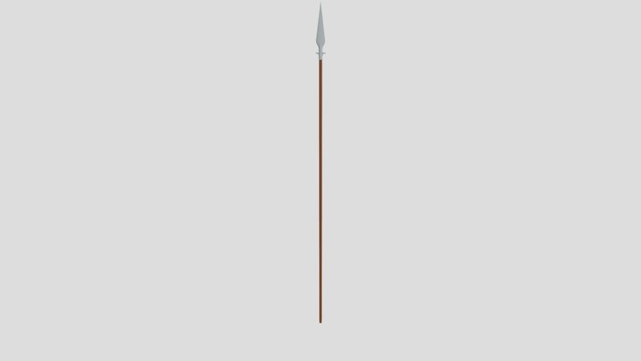 Low Poly Spear - Coloured 3D Model