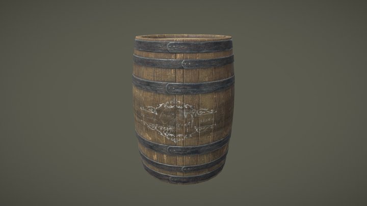 Barrel Wine (Game-ready model) 3D Model