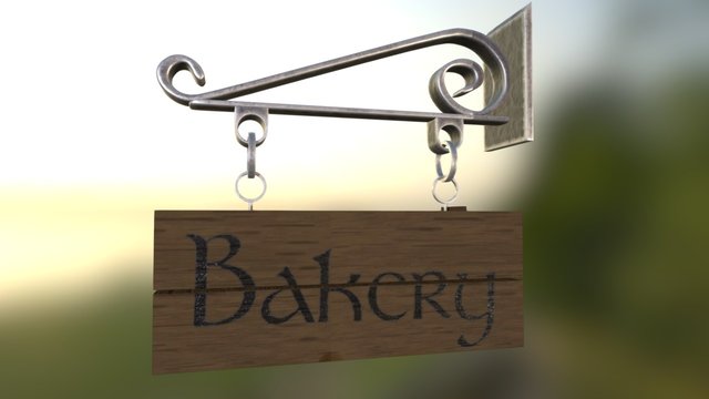 Bakery Sign 3D Model