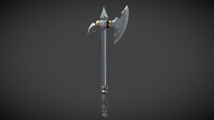 Medieval Gothic Axe 3D Model