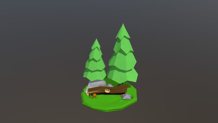 Low poly forest objects 3D Model