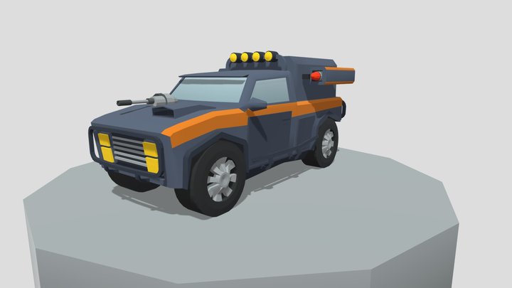 Combat pickup truck 3D Model