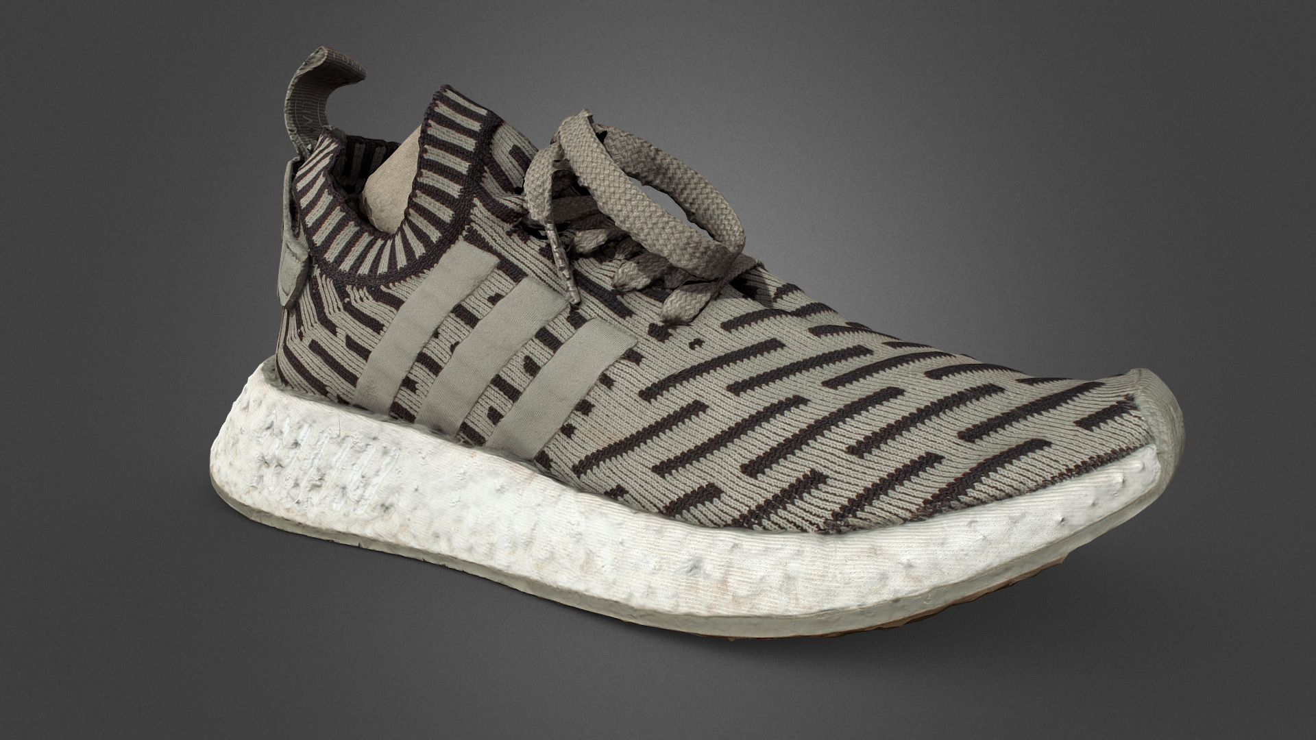 3D model Adidas NMD - This is a 3D model of the Adidas NMD. The 3D model is about a black and white shoe.